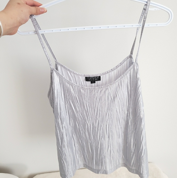 Topshop Silver Metallic Tank Top - Picture 2 of 6
